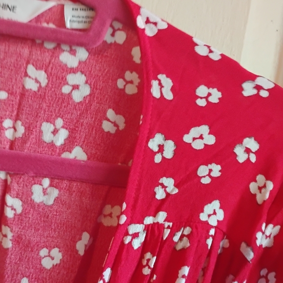 Seraphine Pink Floral Maternity Wrap Dress Short Sleeve Nursing Friendly - Picture 11 of 13